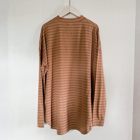 【Bed&Breakfast ベッド＆ブレイクファースト】Rencil Stripe Mock Neck in Brown Mix
