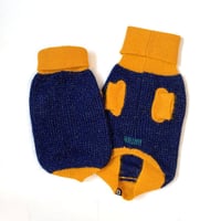 【HAINU ハイヌ】ANGORA×GLITTER SWEATER  (セーター）NAVY/YELLOW　XS/Sサイズ