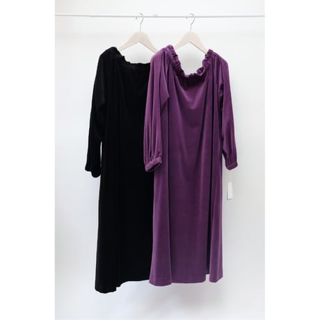 【mieyamieya ミエヤミエヤ】Velor Onepiece(ベロアワンピース） in purple/black