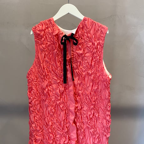 【Greed International グリードインターナショナル】Plum blossom Shirring embroidery Dress in Pink