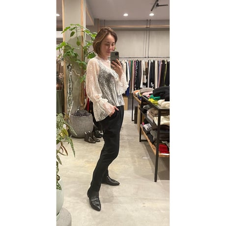 【Greed International グリードインターナショナル】Wool Lace Flare Top in Off White
