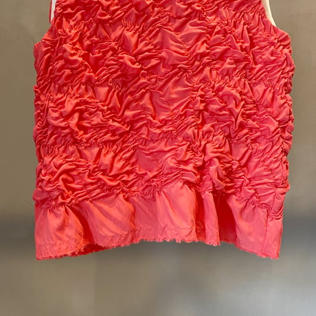 【Greed International グリードインターナショナル】Plum blossom Shirring embroidery Sleeveless Blouse in Pink