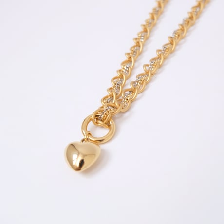 【Bijou R.I/ビジューアールアイ】Heart Stitch Chain Neclace