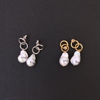 【Bijou R.I/ビジューアールアイ】LOVE Freshwater Pearl Pierce