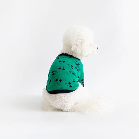【cote a cote/コータ・コート】Cherry Cardigan (チェリーカーディガン）green