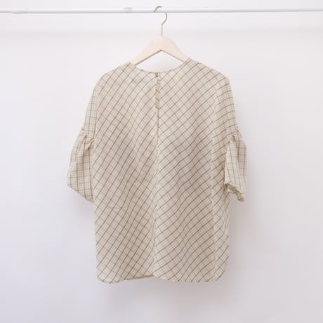 【Greed International グリードインターナショナル】Sienna Glow Check Puff Blouse