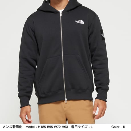 【The North Face】Square Logo  FullZip  (スクエアロゴフルジップ）K(black) NT62038　(メンズ）