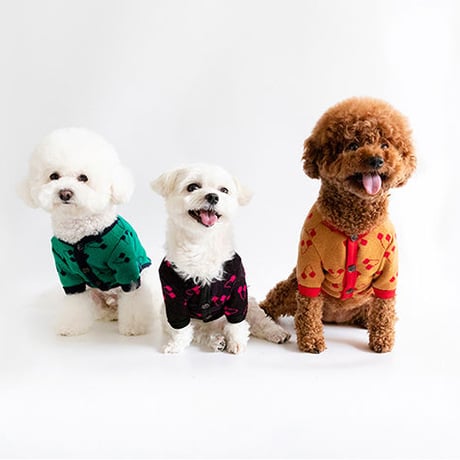 【cote a cote/コータ・コート】Cherry Cardigan (チェリーカーディガン）green