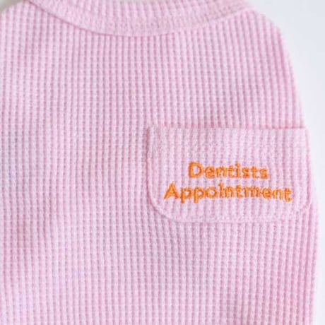 【DENTIST APPOINTMENT /デンティスト アポイントメント】Waffle Crop T-shirt /pink