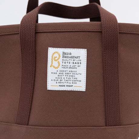 【Bed&Breakfast ベッド＆ブレイクファースト】【quan別注カラー】TOTE BAG (トートバッグ）Sサイズ Brown