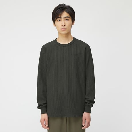 【The North Face】L/S Warm Waffle Crew  (ロングスリーブウォームワッフルクルー）アスファルトグレー(AG)　NT62032(メンズ）
