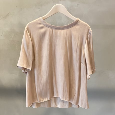 【Bed&Breakfast】Tumbler Finishing Satin Tee in Beige