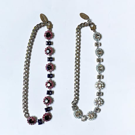 【Bijou R.I/ビジューアールアイ】Crystal Flower Chorker (クリスタルフラワーチョーカー）crystal/burgundy