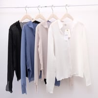【Bed&Breakfast ベッド＆ブレイクファースト】Sheer Crepe Key Neck Top