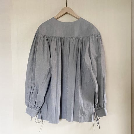 【quan別注カラー】【Bed&Breakfast ベッド＆ブレイクファースト】Cordlane Natural Sun-dried Wash Puff Blouse in BKmix