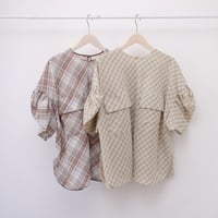 【Greed International グリードインターナショナル】Sienna Glow Check Puff Blouse