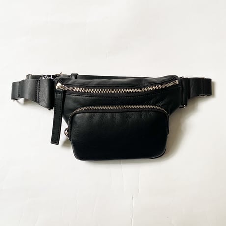 【Greed Internationalグリードインターナショナル】Leather Belt Bag in Black