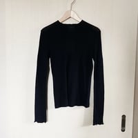 【Bed&Breakfast ベッド＆ブレイクファースト】Cosmorama Wool Slim Crew Neck Top in Black