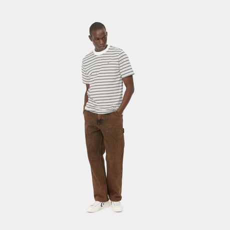 【Carhartt WIP /カーハートウィップ】S/S AKRON T-SHIRT - Akron Stripe, Wax