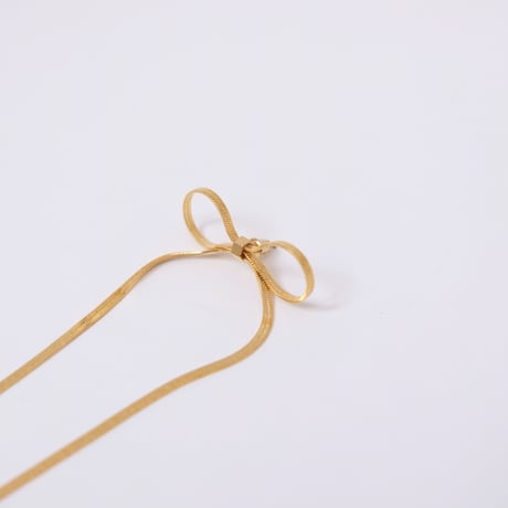 【Bijou R.I/ビジューアールアイ】Long Snake Chain Ribbon Pirce
