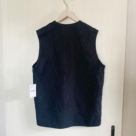 【si:m シーム】twill over vest  in beige / black