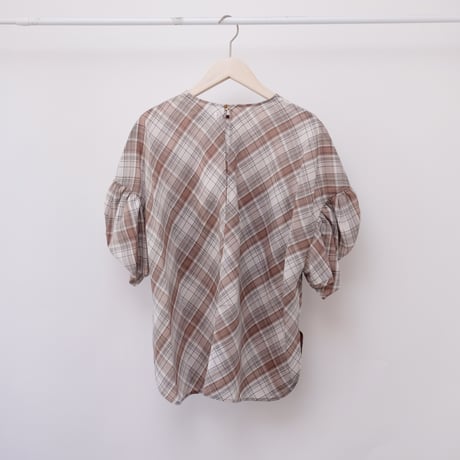 【Greed International グリードインターナショナル】Sienna Glow Check Puff Blouse