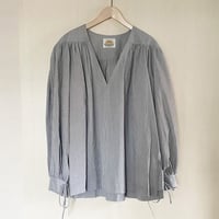 【quan別注カラー】【Bed&Breakfast ベッド＆ブレイクファースト】Cordlane Natural Sun-dried Wash Puff Blouse in BKmix