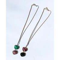 【Bijou/ビジューアールアイ】Marble Stone Necklace (マーベルストーンネックレス）green/brown
