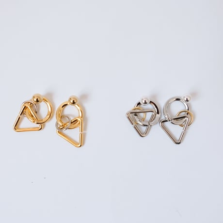 【Bijou R.I/ビジューアールアイ】Triangle&Circle Pierce
