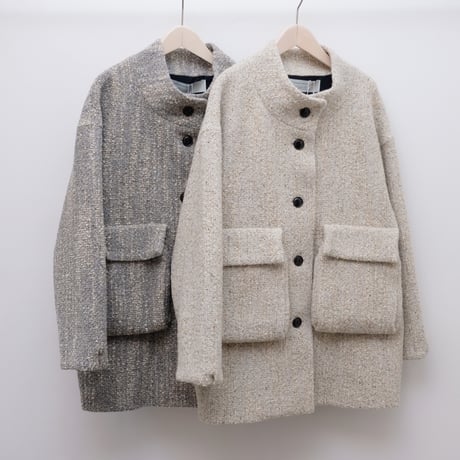【Greed International グリードインターナショナル】CAVALLINE Loop Wool Coat in Gray