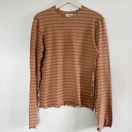 【Bed&Breakfast ベッド＆ブレイクファースト】Rencil Stripe Long Sleeve Tee in Brown Mix