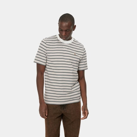 【Carhartt WIP /カーハートウィップ】S/S AKRON T-SHIRT - Akron Stripe, Wax