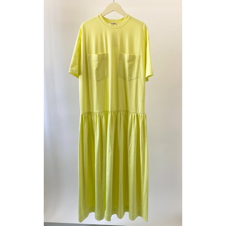【quan別注】【Bed&Breakfast】Premium Cotton Dress in Lemon yellow/Olive