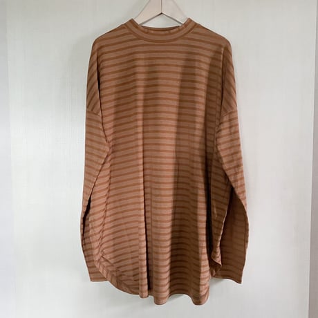 【Bed&Breakfast ベッド＆ブレイクファースト】Rencil Stripe Mock Neck in Brown Mix