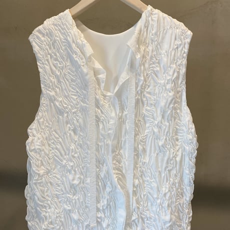 【Greed International グリードインターナショナル】Plum blossom Shirring embroidery Dress in White