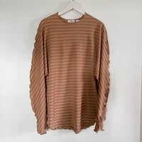 【Bed&Breakfast ベッド＆ブレイクファースト】Rencil Stripe Dolman Sleeve in Brown Mix
