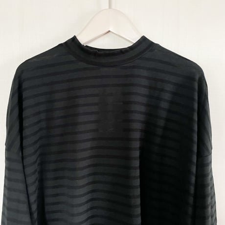 【Bed&Breakfast ベッド＆ブレイクファースト】Rencil Stripe Mock Neck in Black Mix