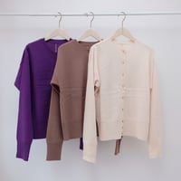 【mieyamieya ミエヤミエヤ】cashmere knit cardigan (カシミヤニットカーディガン）purple/beige/chacol/blue/yellow/black