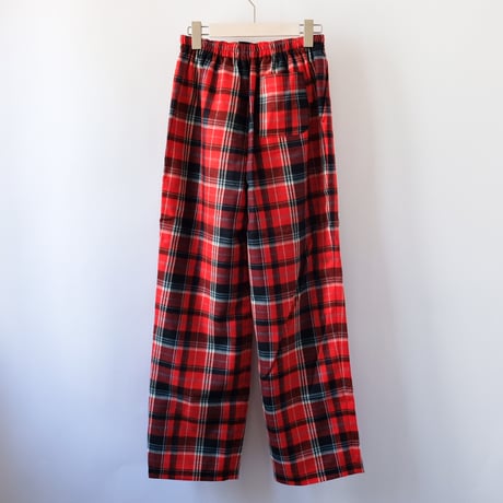 【Bed&Breakfast ベッド＆ブレイクファースト】 Wool Check Tuck Pants in Redmix
