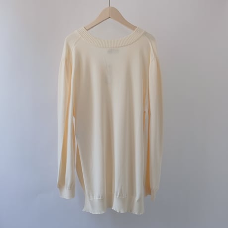 【Bed&Breakfast ベッド＆ブレイクファースト】Flure Long V-neck Puff Knit in Ivory
