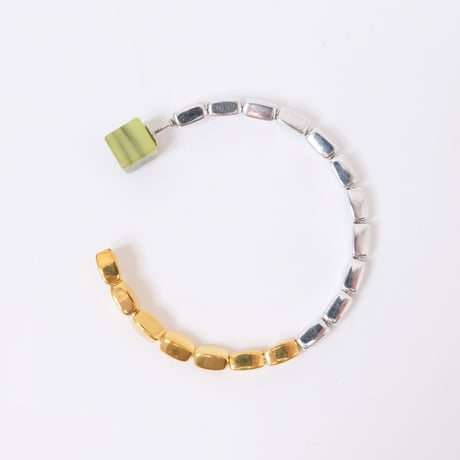 【Bijou R.I/ビジューアールアイ】Rectangle Beads Hoop Pierce