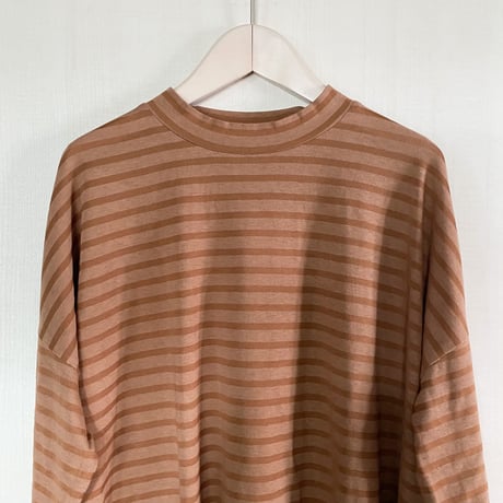 【Bed&Breakfast ベッド＆ブレイクファースト】Rencil Stripe Mock Neck in Brown Mix