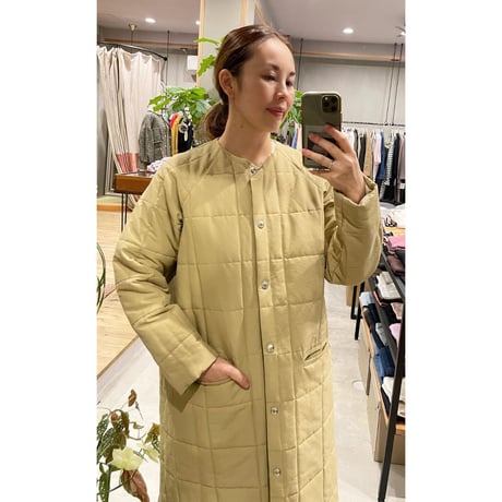 【Bed&Breakfast】Grosgrain Quilted Liner LongCoat in Beige