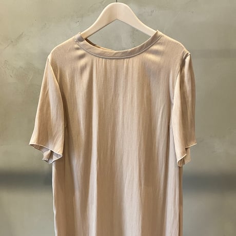 【Bed&Breakfast ベッド＆ブレイクファースト】Tumbler Finishing Satin Tee Dress in Beige