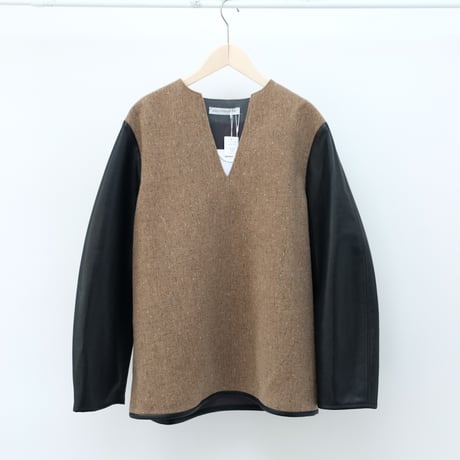 【Greed International グリードインターナショナル】KASURI Knot Slub Tweed Long Blouse