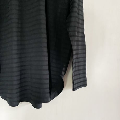 【Bed&Breakfast ベッド＆ブレイクファースト】Rencil Stripe Mock Neck in Black Mix