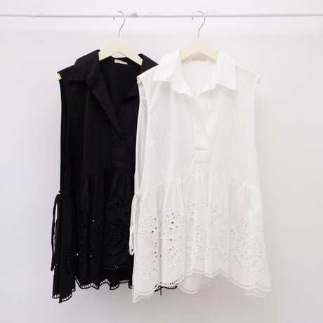 【PROTAGONISTA/プロタゴニスタ】Lace sleeveless blouse<PNT-BL-10C>