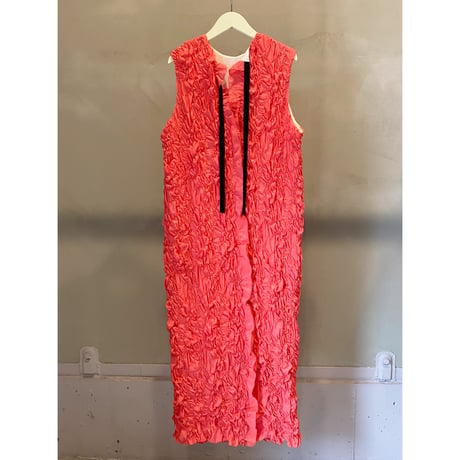 【Greed International グリードインターナショナル】Plum blossom Shirring embroidery Dress in Pink