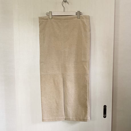 【Bed&Breakfast ベッド＆ブレイクファースト】Cotton Linen Corduroy Skirt in Beige