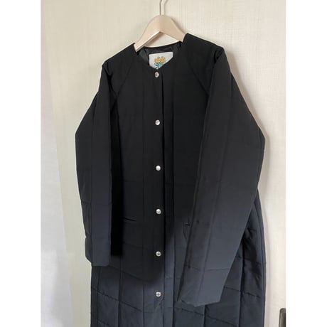 【Bed&Breakfast】Grosgrain Quilted Liner LongCoat in Black